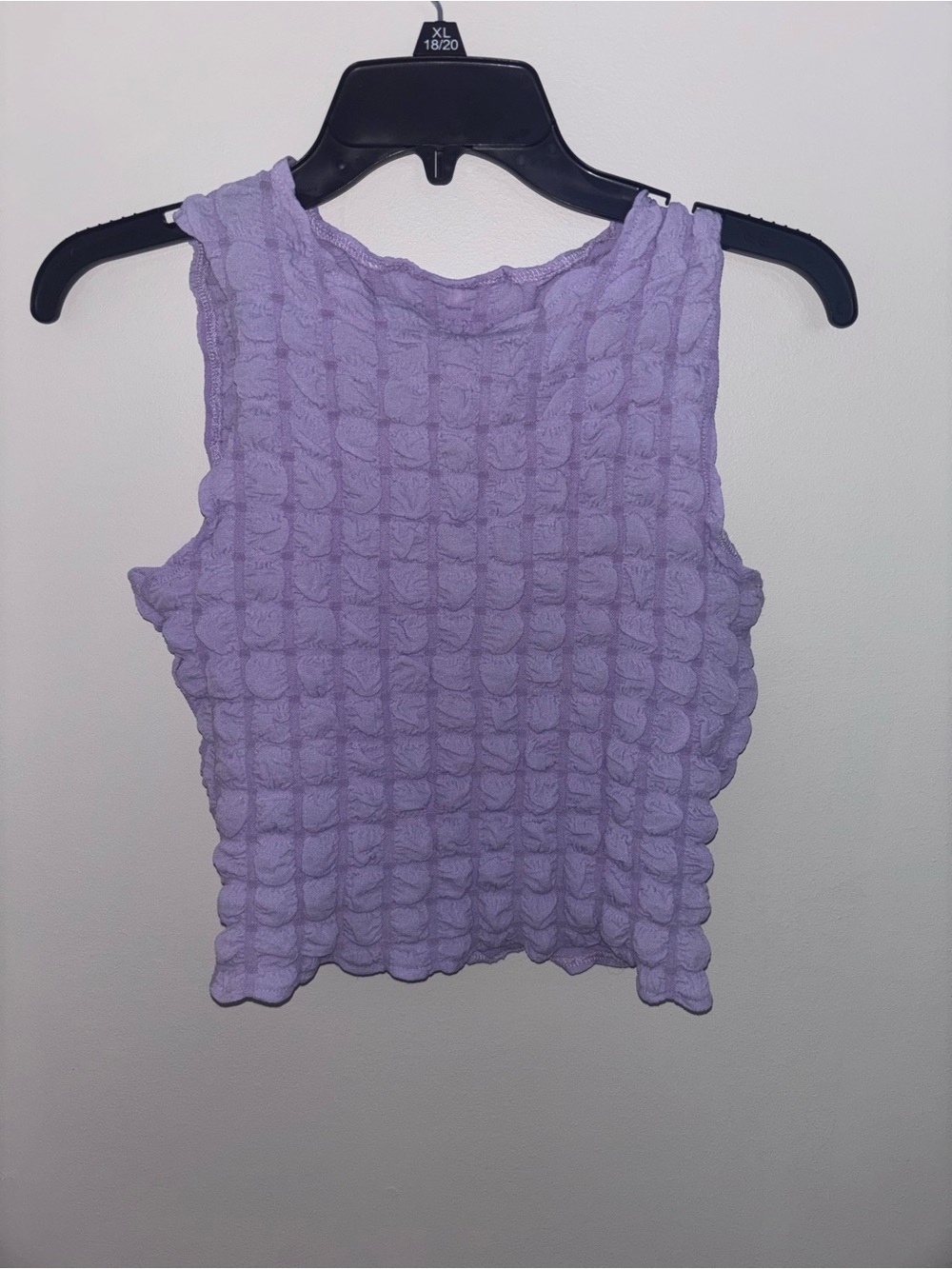 Sleeveless Textured Lavender Crop Top